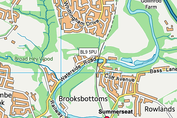 BL9 5PU map - OS VectorMap District (Ordnance Survey)