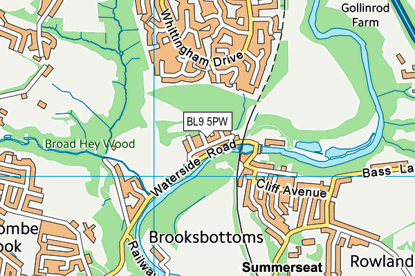 BL9 5PW map - OS VectorMap District (Ordnance Survey)