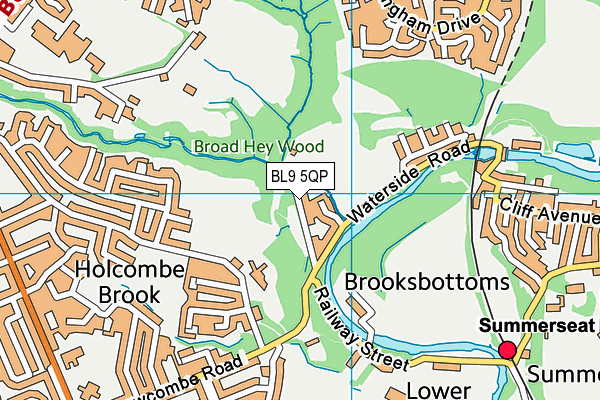 BL9 5QP map - OS VectorMap District (Ordnance Survey)