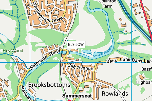 BL9 5QW map - OS VectorMap District (Ordnance Survey)