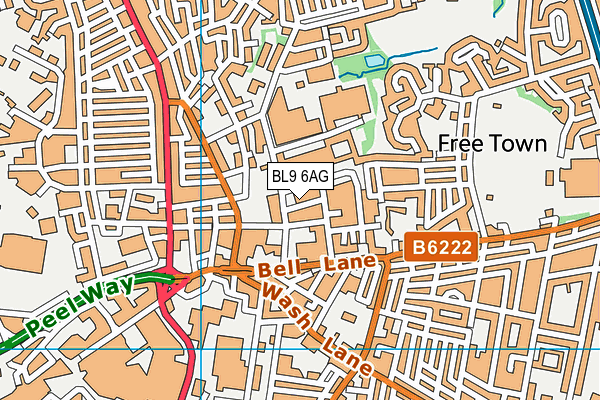 BL9 6AG map - OS VectorMap District (Ordnance Survey)