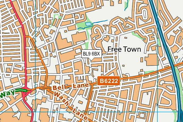 BL9 6BX map - OS VectorMap District (Ordnance Survey)