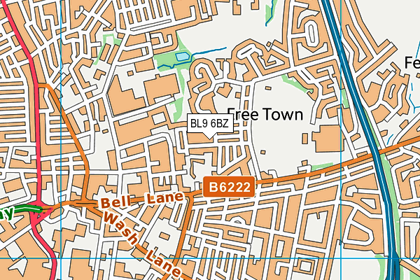 BL9 6BZ map - OS VectorMap District (Ordnance Survey)