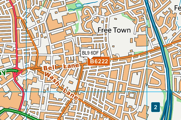 BL9 6DF map - OS VectorMap District (Ordnance Survey)