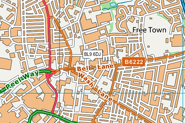 BL9 6DJ map - OS VectorMap District (Ordnance Survey)