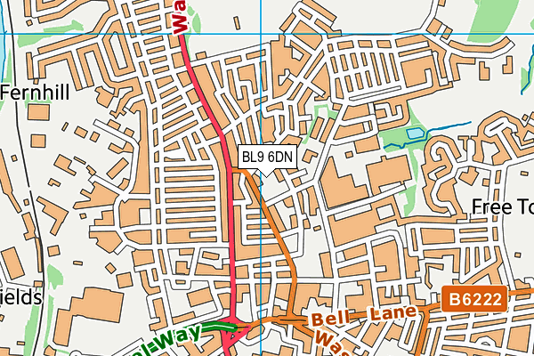 BL9 6DN map - OS VectorMap District (Ordnance Survey)