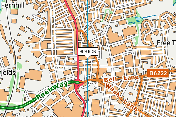 BL9 6DR map - OS VectorMap District (Ordnance Survey)