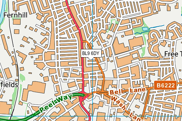 BL9 6DY map - OS VectorMap District (Ordnance Survey)