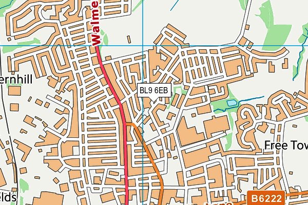 BL9 6EB map - OS VectorMap District (Ordnance Survey)
