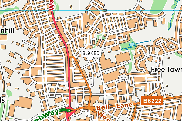 BL9 6ED map - OS VectorMap District (Ordnance Survey)