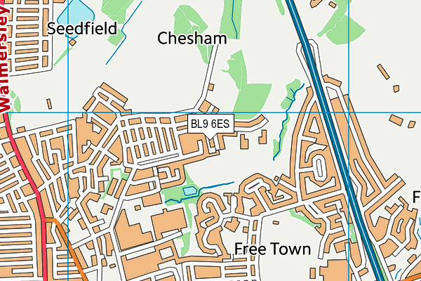 BL9 6ES map - OS VectorMap District (Ordnance Survey)