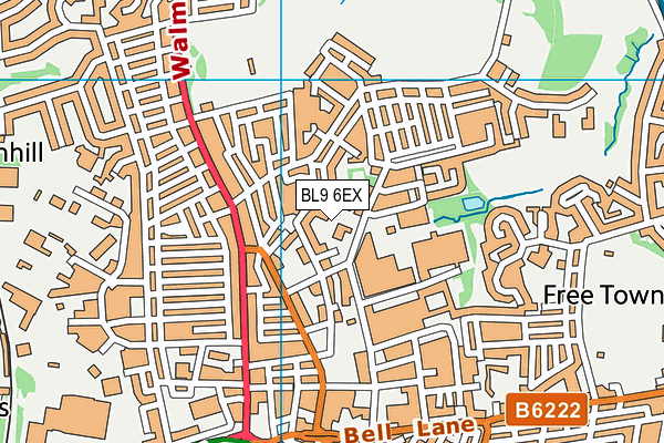 BL9 6EX map - OS VectorMap District (Ordnance Survey)