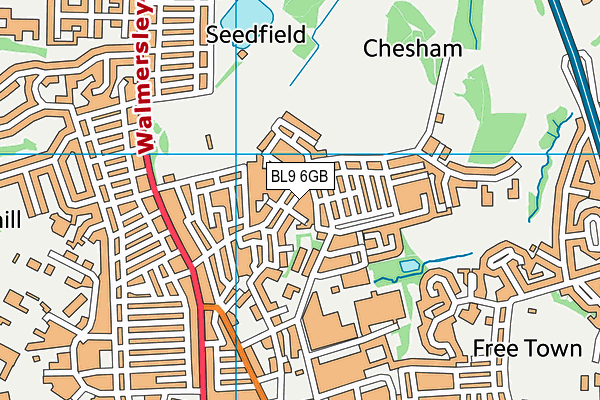 BL9 6GB map - OS VectorMap District (Ordnance Survey)