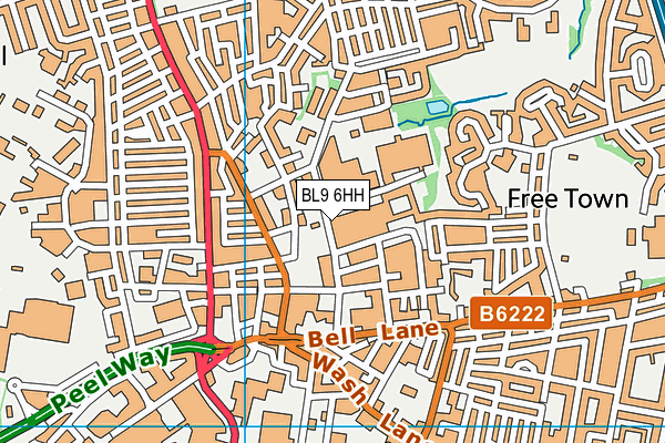 BL9 6HH map - OS VectorMap District (Ordnance Survey)