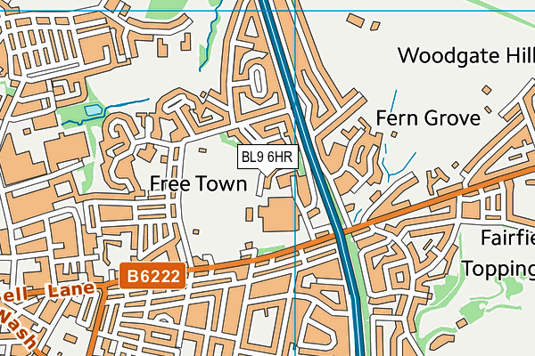 BL9 6HR map - OS VectorMap District (Ordnance Survey)