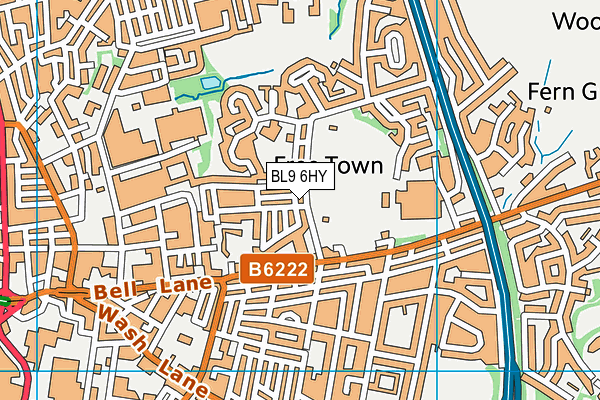 BL9 6HY map - OS VectorMap District (Ordnance Survey)