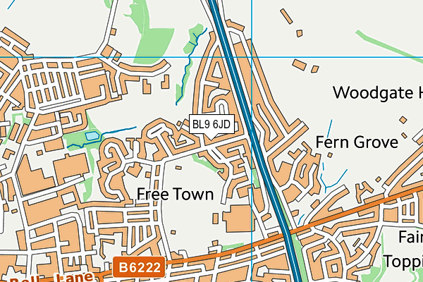 BL9 6JD map - OS VectorMap District (Ordnance Survey)