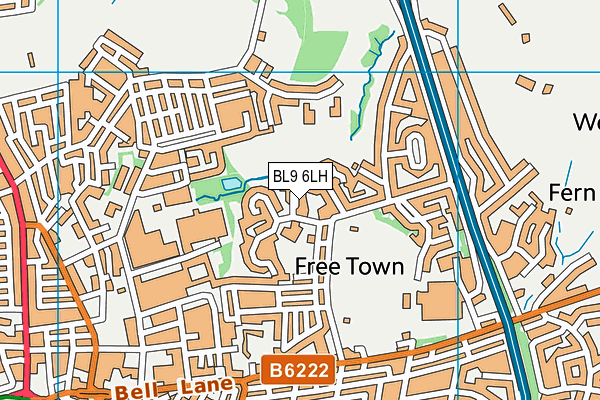 BL9 6LH map - OS VectorMap District (Ordnance Survey)