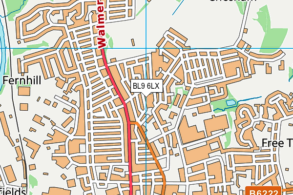 BL9 6LX map - OS VectorMap District (Ordnance Survey)