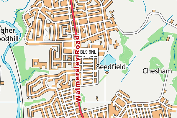 Seedfield Methodist Church Hall map (BL9 6NL) - OS VectorMap District (Ordnance Survey)