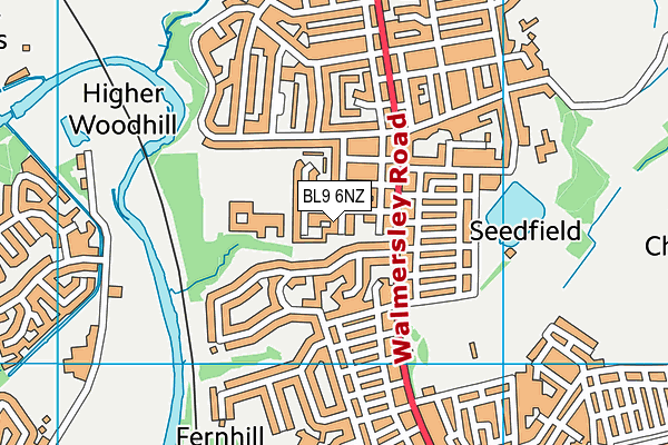 BL9 6NZ map - OS VectorMap District (Ordnance Survey)