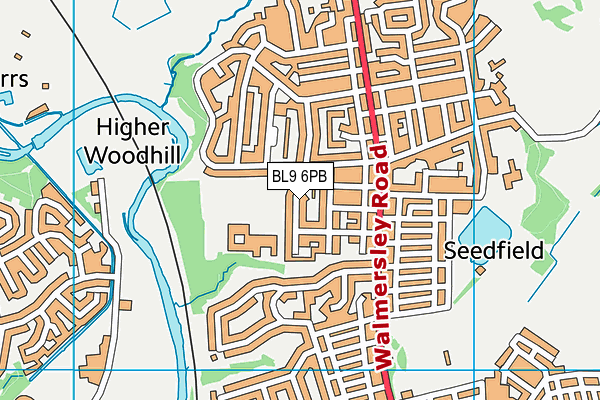 BL9 6PB map - OS VectorMap District (Ordnance Survey)