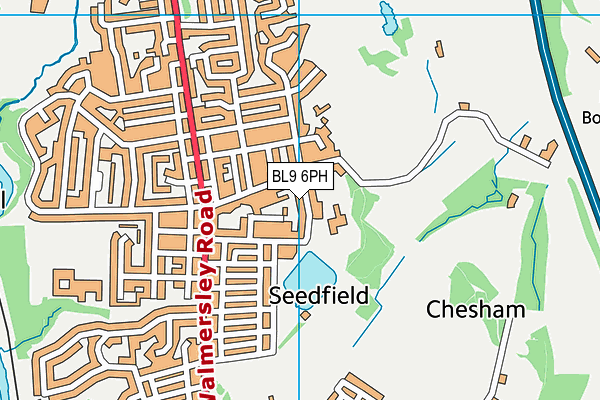 Chesham Primary School map (BL9 6PH) - OS VectorMap District (Ordnance Survey)