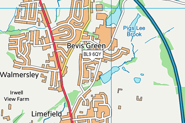 BL9 6QY map - OS VectorMap District (Ordnance Survey)