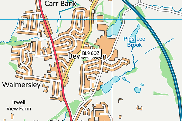 BL9 6QZ map - OS VectorMap District (Ordnance Survey)