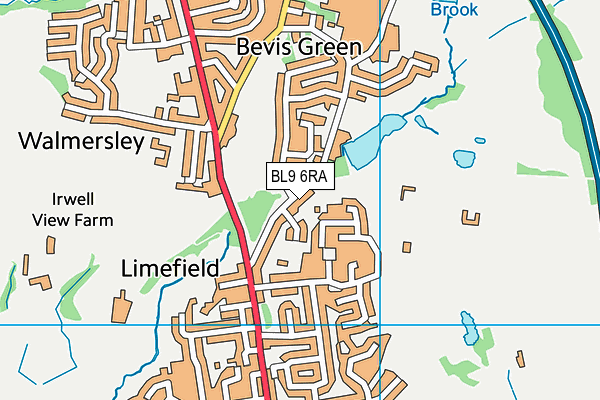 BL9 6RA map - OS VectorMap District (Ordnance Survey)