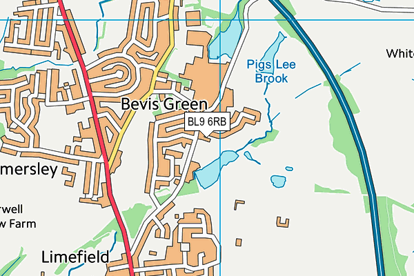 BL9 6RB map - OS VectorMap District (Ordnance Survey)