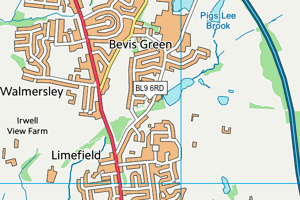 BL9 6RD map - OS VectorMap District (Ordnance Survey)