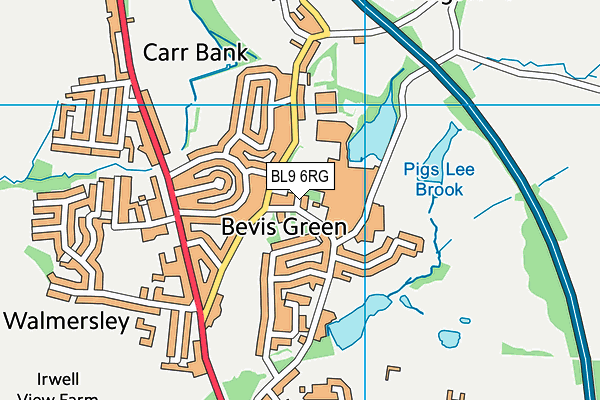 BL9 6RG map - OS VectorMap District (Ordnance Survey)