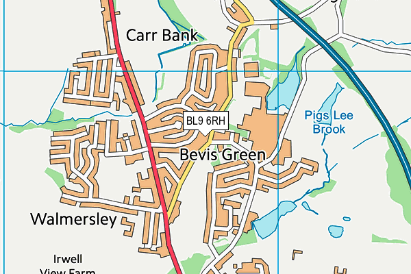 BL9 6RH map - OS VectorMap District (Ordnance Survey)