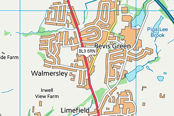 BL9 6RN map - OS VectorMap District (Ordnance Survey)