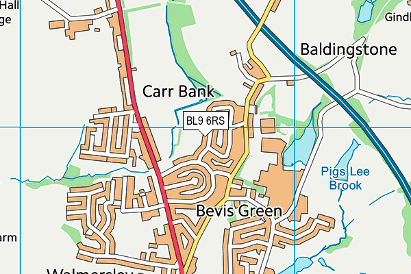 BL9 6RS map - OS VectorMap District (Ordnance Survey)