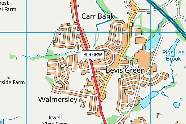 BL9 6RW map - OS VectorMap District (Ordnance Survey)