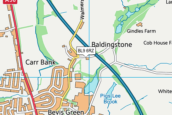 BL9 6RZ map - OS VectorMap District (Ordnance Survey)