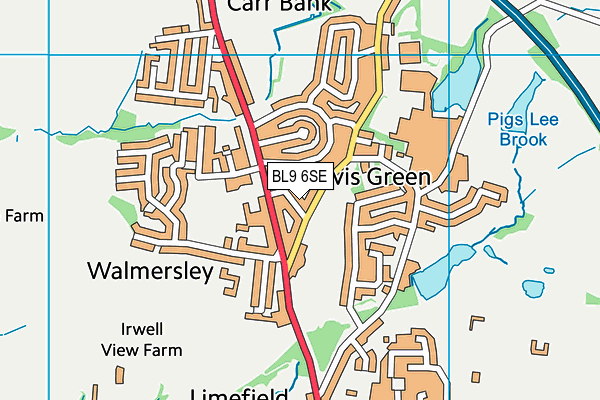 BL9 6SE map - OS VectorMap District (Ordnance Survey)