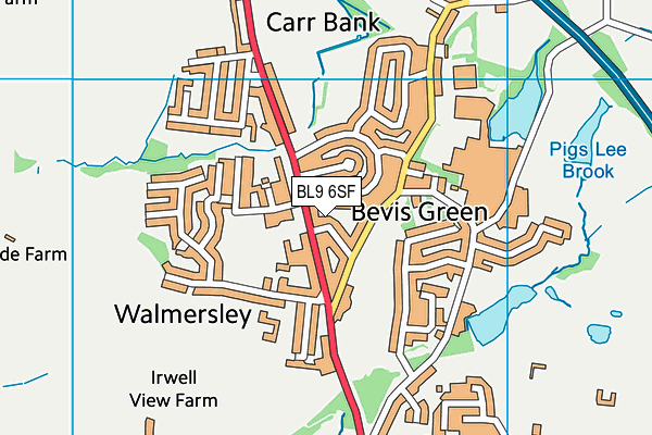 BL9 6SF map - OS VectorMap District (Ordnance Survey)