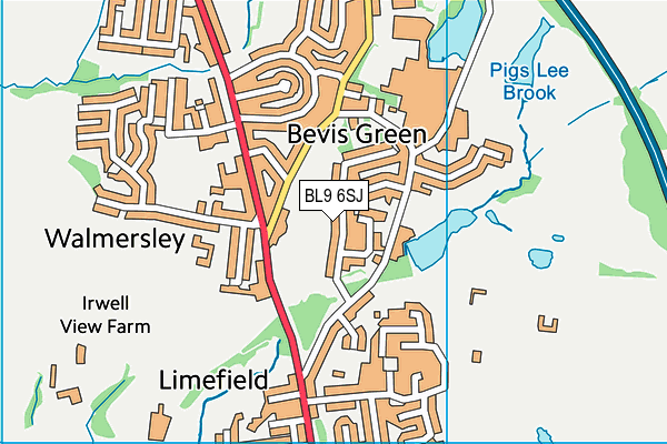 BL9 6SJ map - OS VectorMap District (Ordnance Survey)