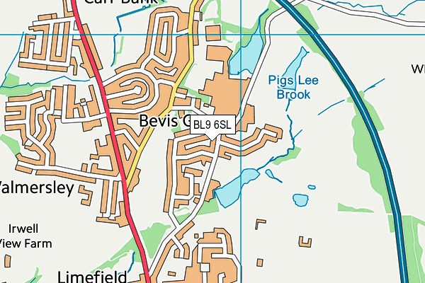 BL9 6SL map - OS VectorMap District (Ordnance Survey)