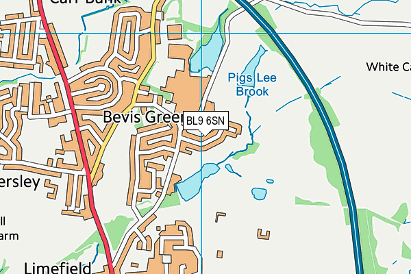 BL9 6SN map - OS VectorMap District (Ordnance Survey)