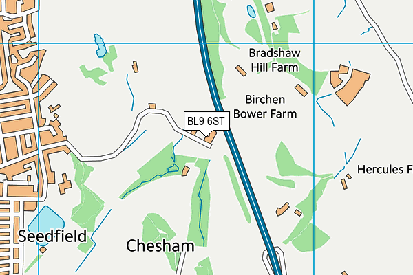 BL9 6ST map - OS VectorMap District (Ordnance Survey)