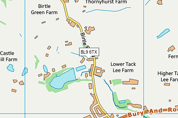 BL9 6TX map - OS VectorMap District (Ordnance Survey)