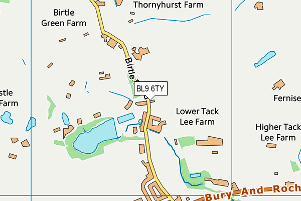 BL9 6TY map - OS VectorMap District (Ordnance Survey)