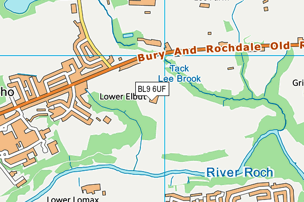 BL9 6UF map - OS VectorMap District (Ordnance Survey)