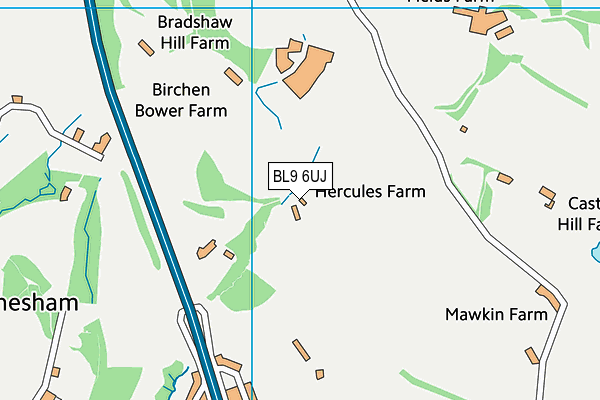 BL9 6UJ map - OS VectorMap District (Ordnance Survey)