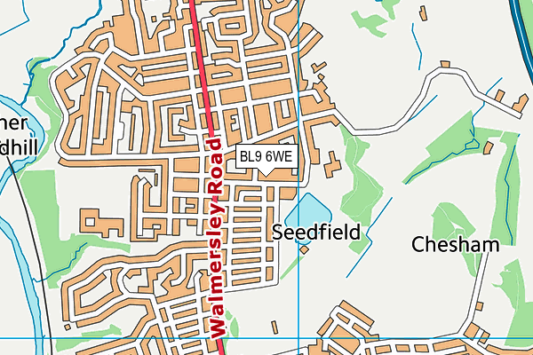 BL9 6WE map - OS VectorMap District (Ordnance Survey)