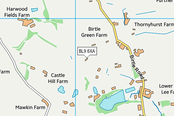 BL9 6XA map - OS VectorMap District (Ordnance Survey)